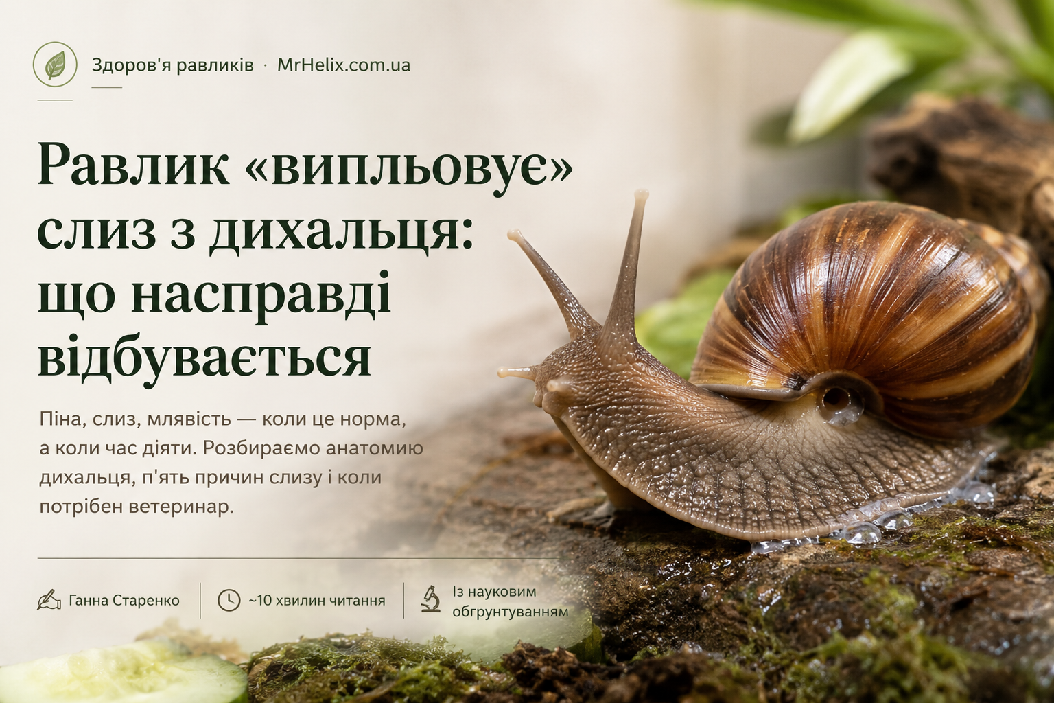 Равлик «випльовує» слиз з дихальця: що насправді відбувається — стаття MrHelix.com.ua